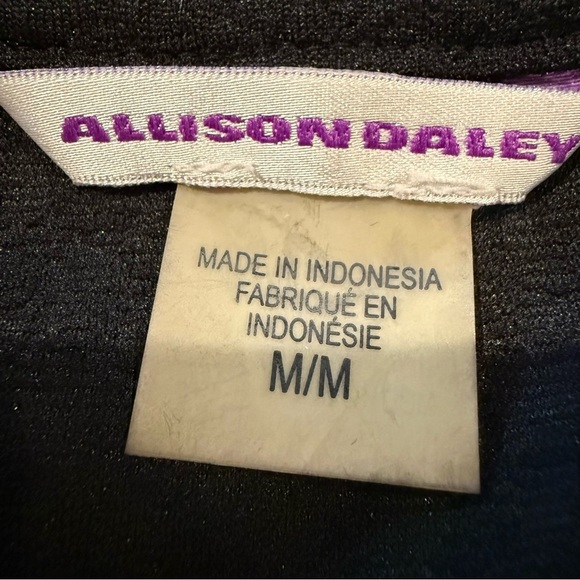 Allison Daley Blazer Black White Elegant Polka Dot Embellishments Women’s Size M - Picture 10 of 11